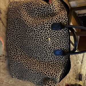 Diane Von Furstenberg DVF Animal Print Weekender Travel Bag Tote MISSING STRAP